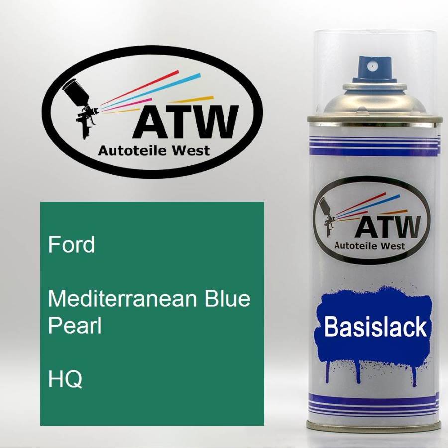 Ford, Mediterranean Blue Pearl, HQ: 400ml Sprühdose, von ATW Autoteile West.